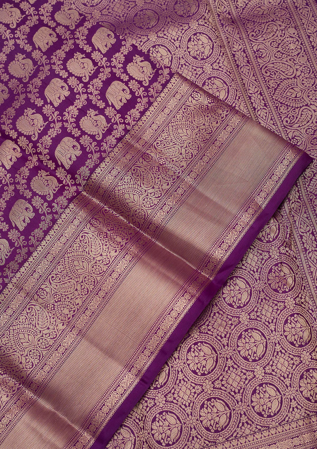 Purple Silk Jaal Silver Zariwork Saree With Matching Blouse Piece