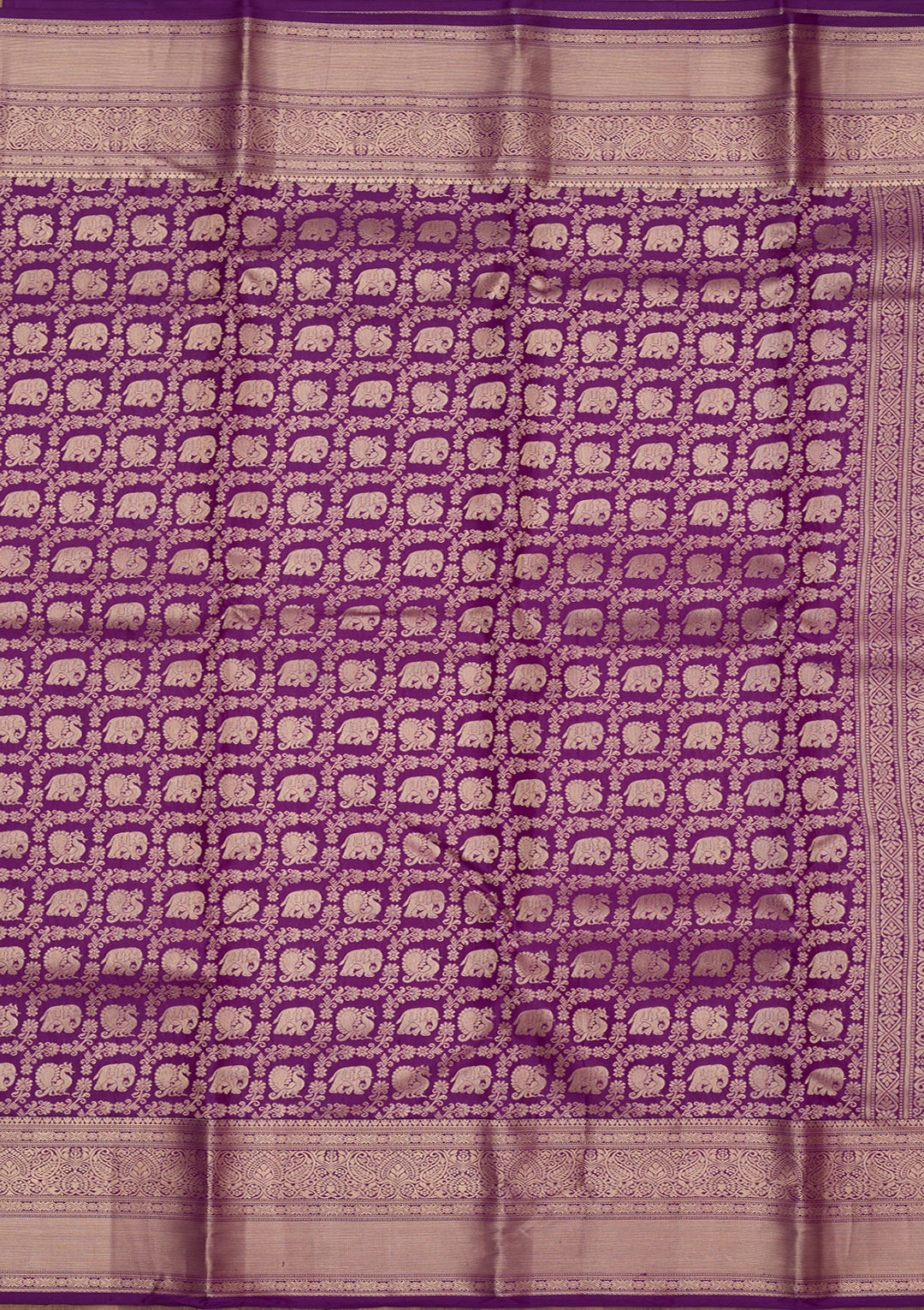 Purple Silk Jaal Silver Zariwork Saree With Matching Blouse Piece
