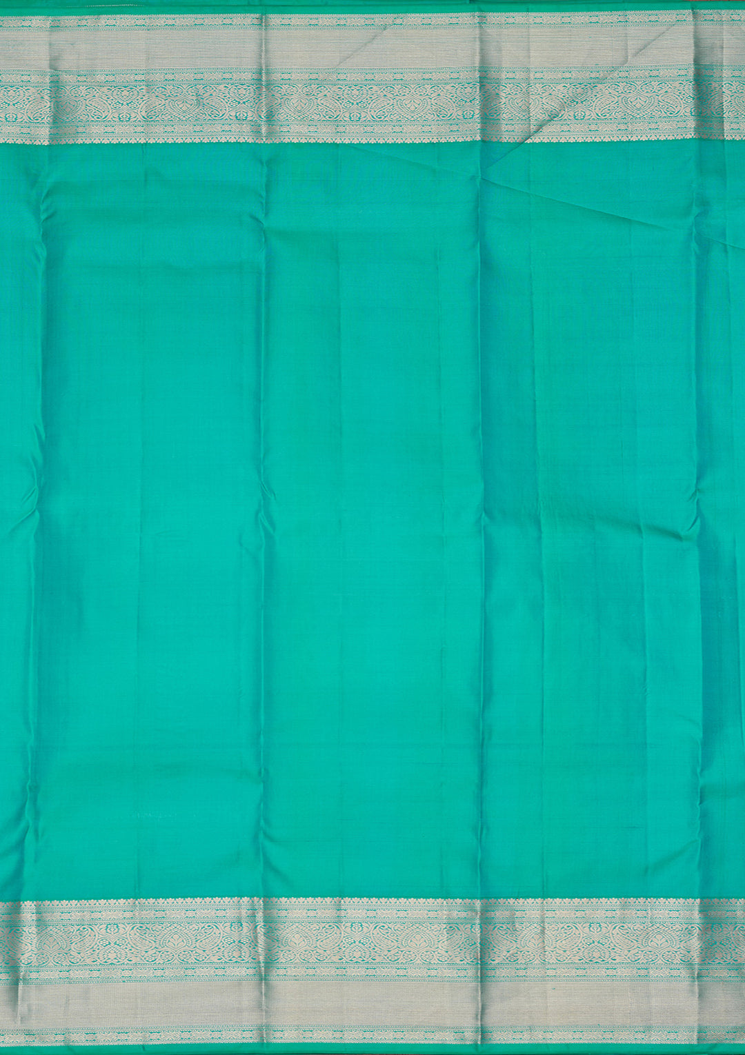 Turquoise Blue Silk Jaal Saree With Matching Blouse Piece