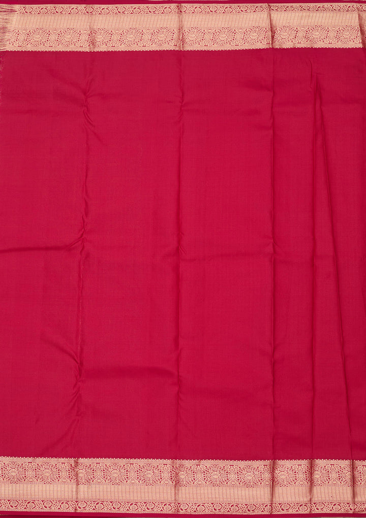 Maroon Pure Silk Jaal Zariwork Saree With Matching Blouse Piece