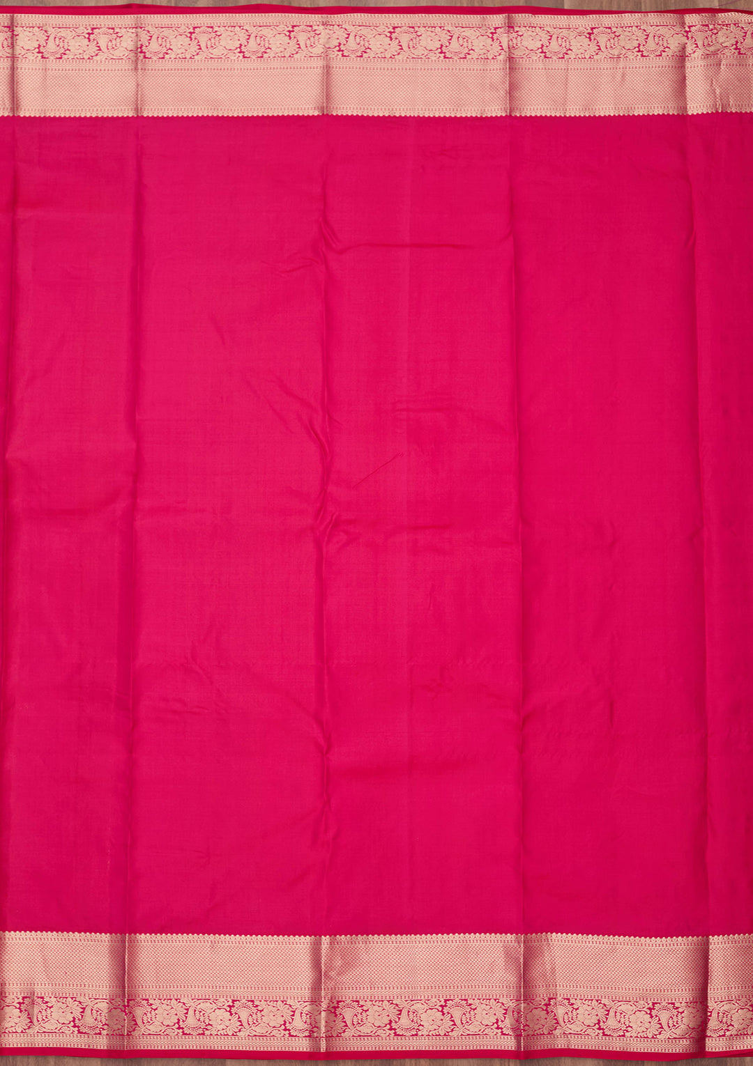 Rani Pink Silk Jaal Silver Zariwork Saree With Matching Blouse Piece