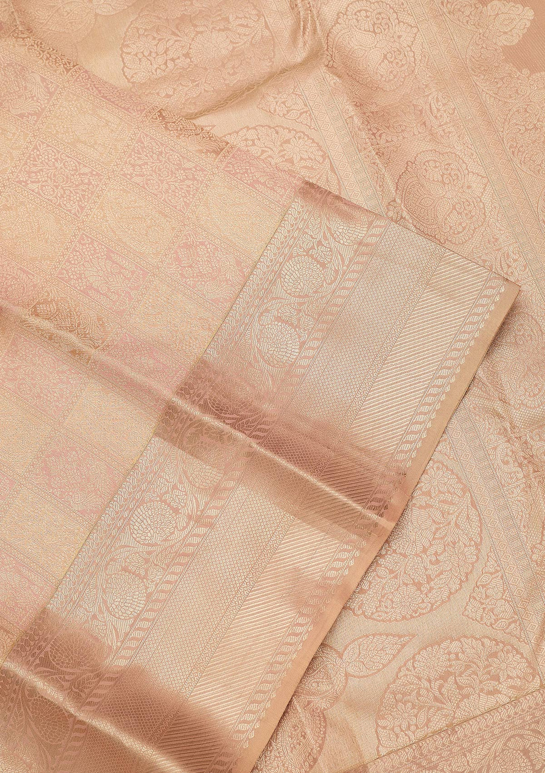 Beige Zariwork (Silver) Silk Silk_Saree