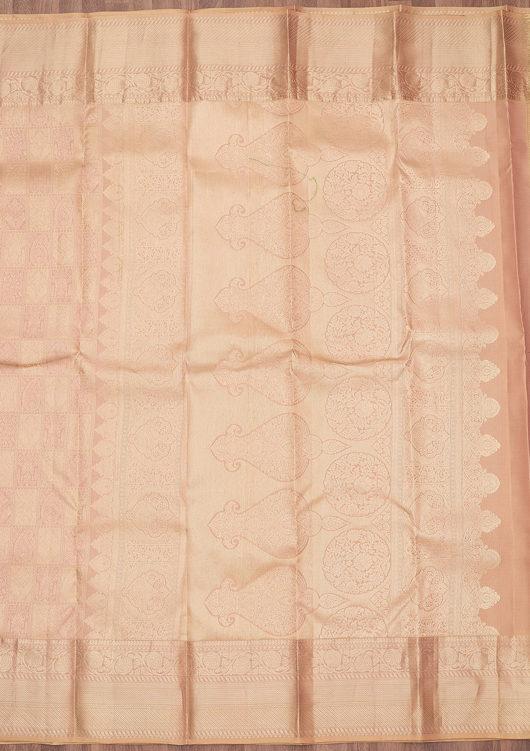 Beige Zariwork (Silver) Silk Silk_Saree