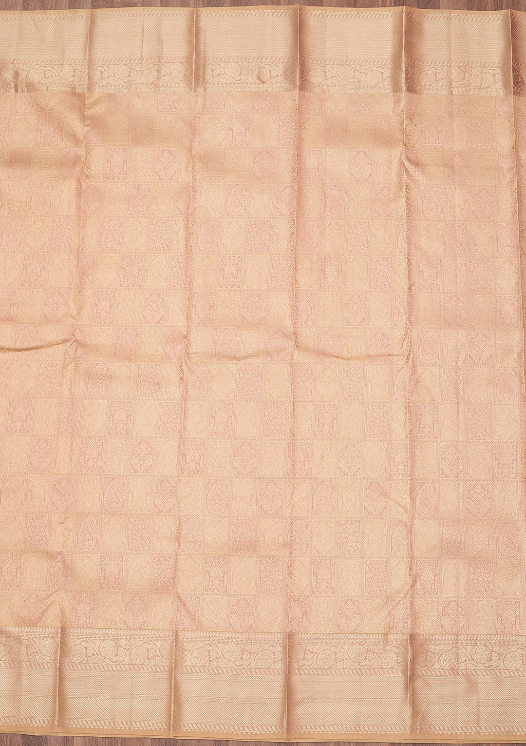 Beige Zariwork (Silver) Silk Silk_Saree