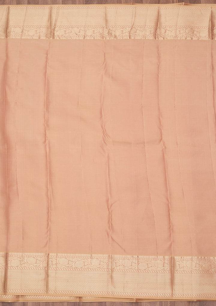 Beige Zariwork (Silver) Silk Silk_Saree