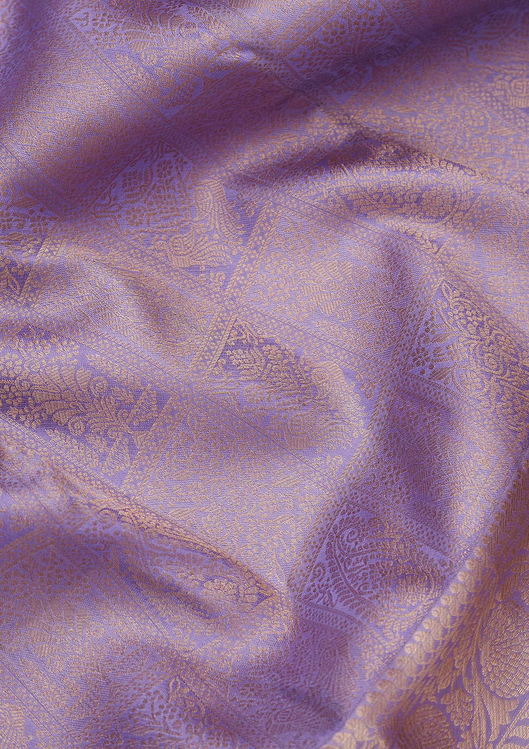 Lavender Silk Jaal Saree With Matching Blouse Piece