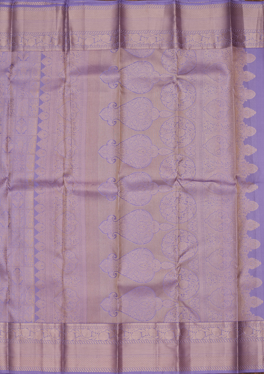 Lavender Silk Jaal Saree With Matching Blouse Piece