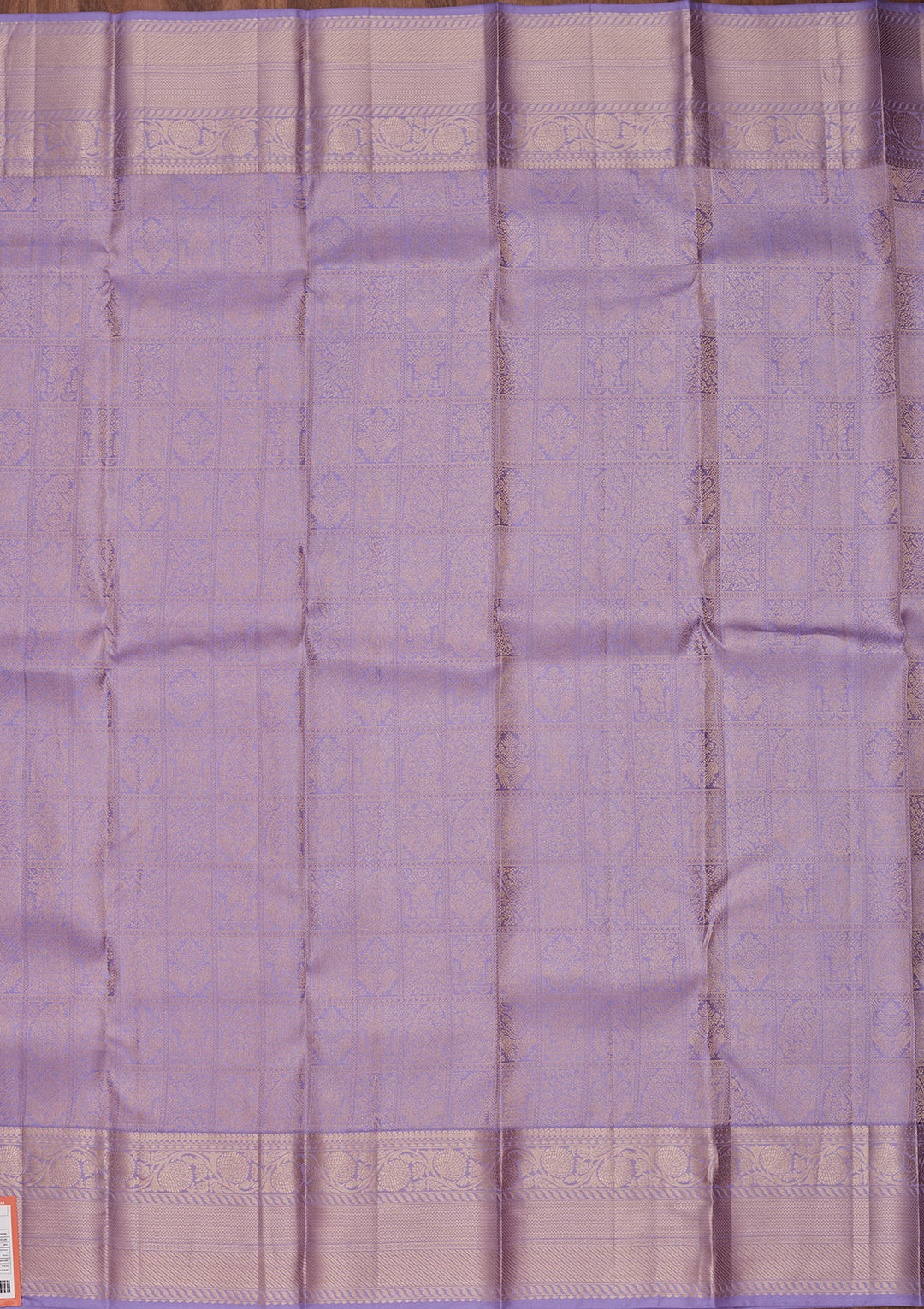 Lavender Silk Jaal Saree With Matching Blouse Piece