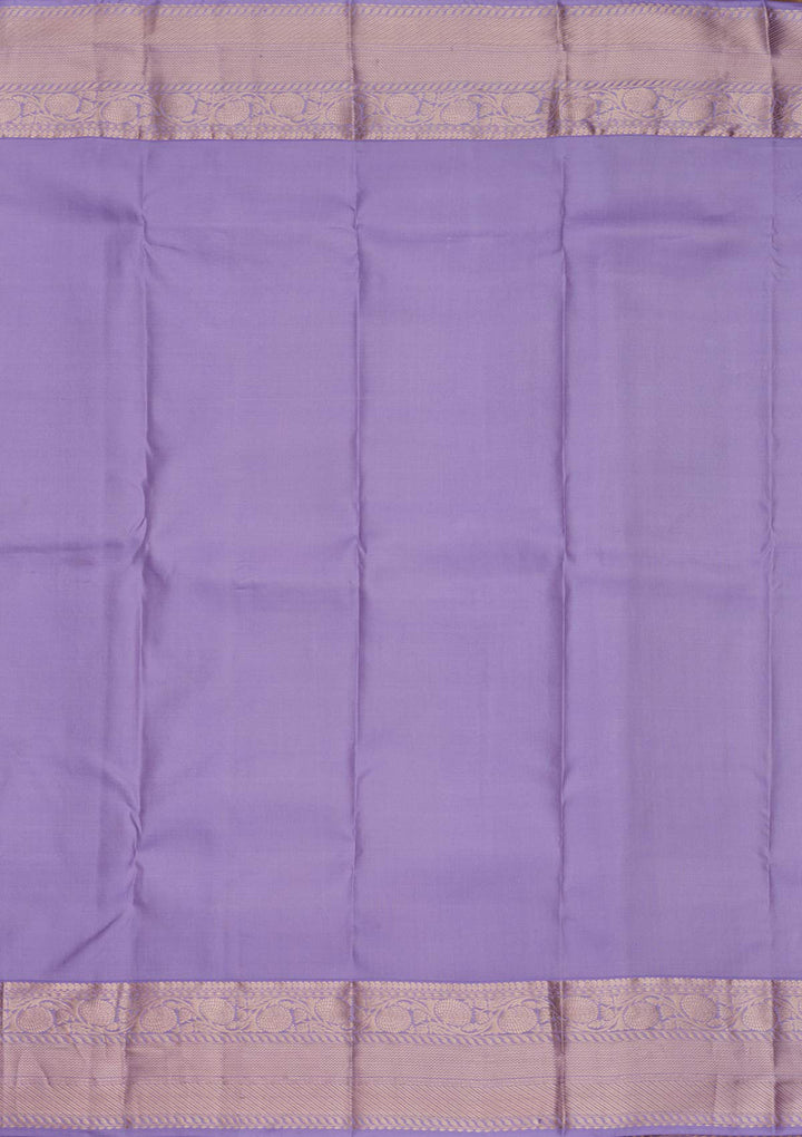 Lavender Silk Jaal Saree With Matching Blouse Piece