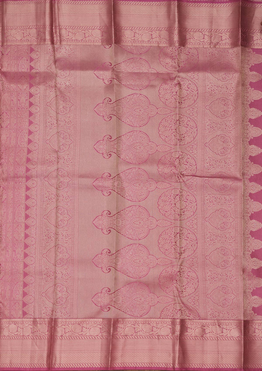 Onion Pink Silk Jaal Saree With Matching Blouse Piece