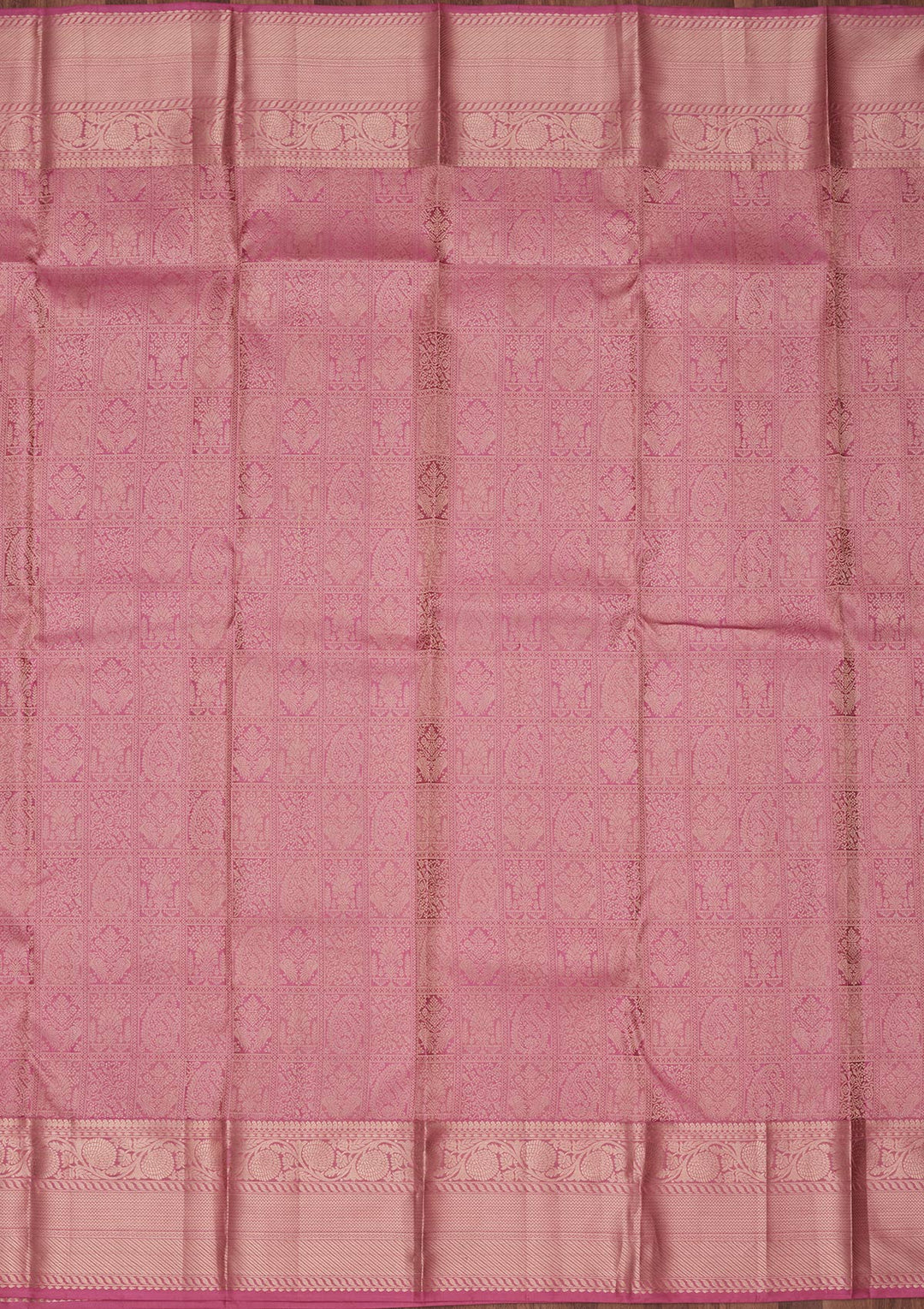 Onion Pink Silk Jaal Saree With Matching Blouse Piece