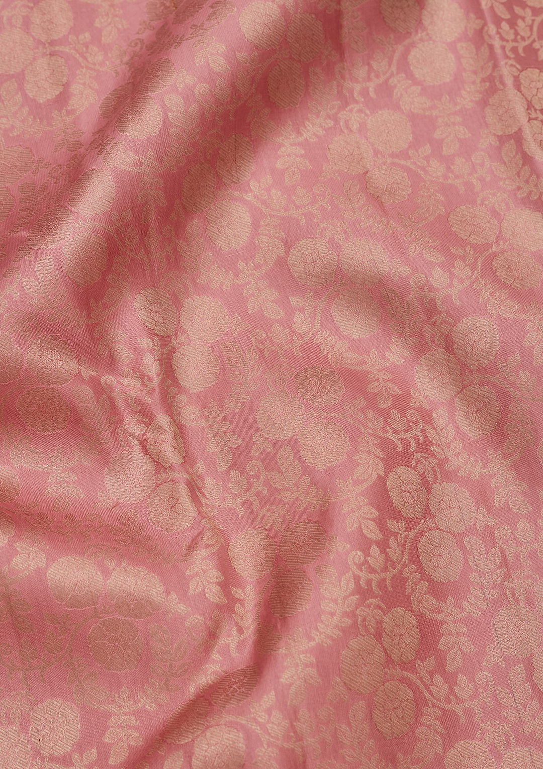 Onion Pink Silk Jaal Saree With Matching Blouse Piece