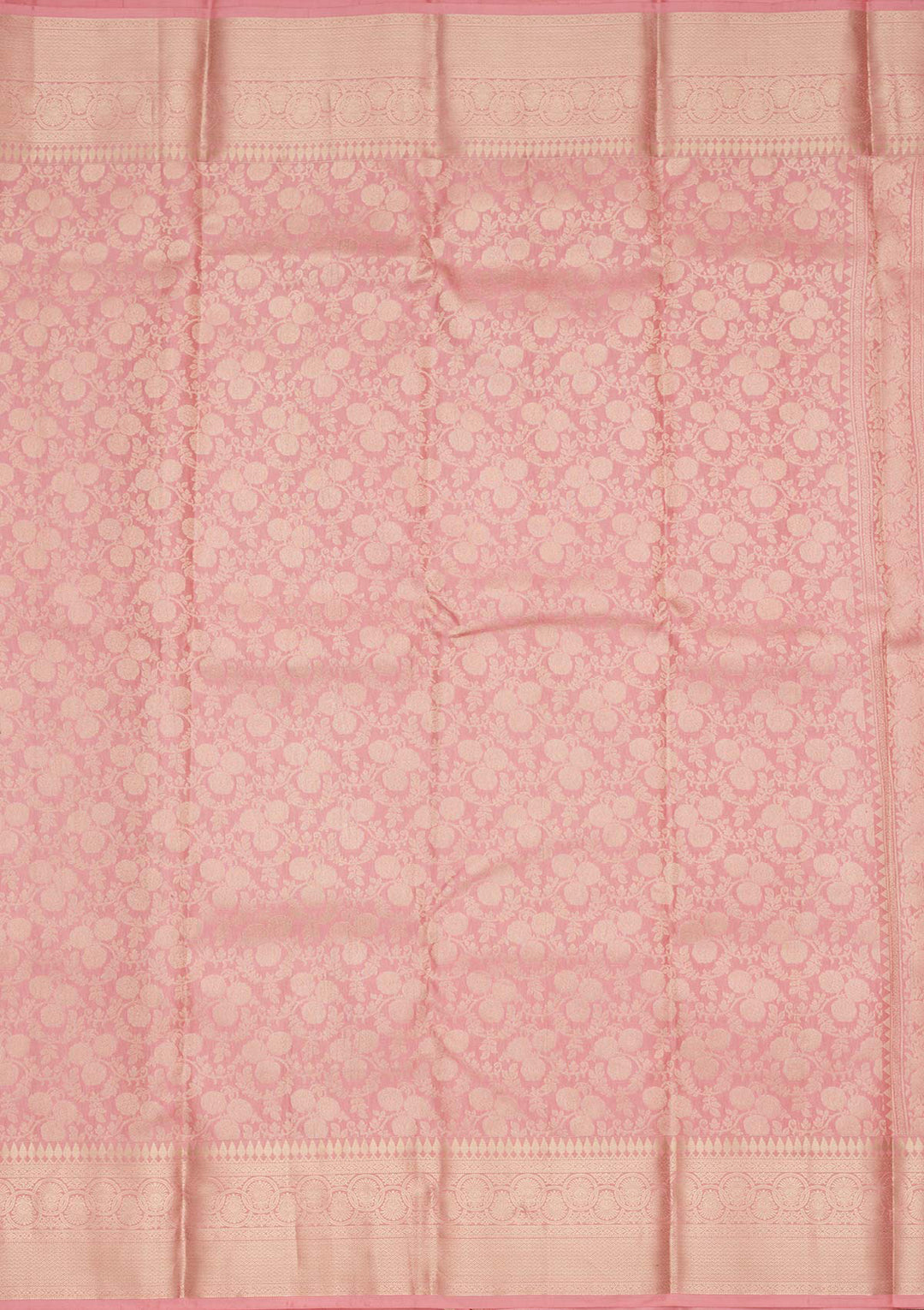 Onion Pink Silk Jaal Saree With Matching Blouse Piece