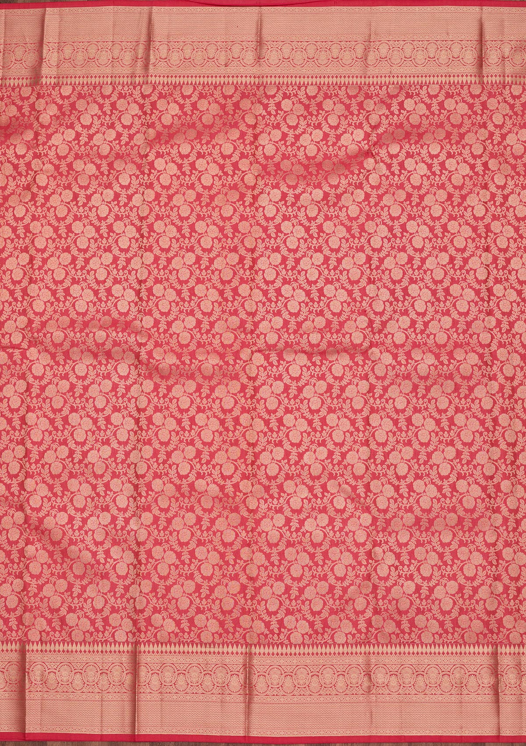 Pink Pure Silk Jaal Zariwork Saree With Matching Blouse Piece