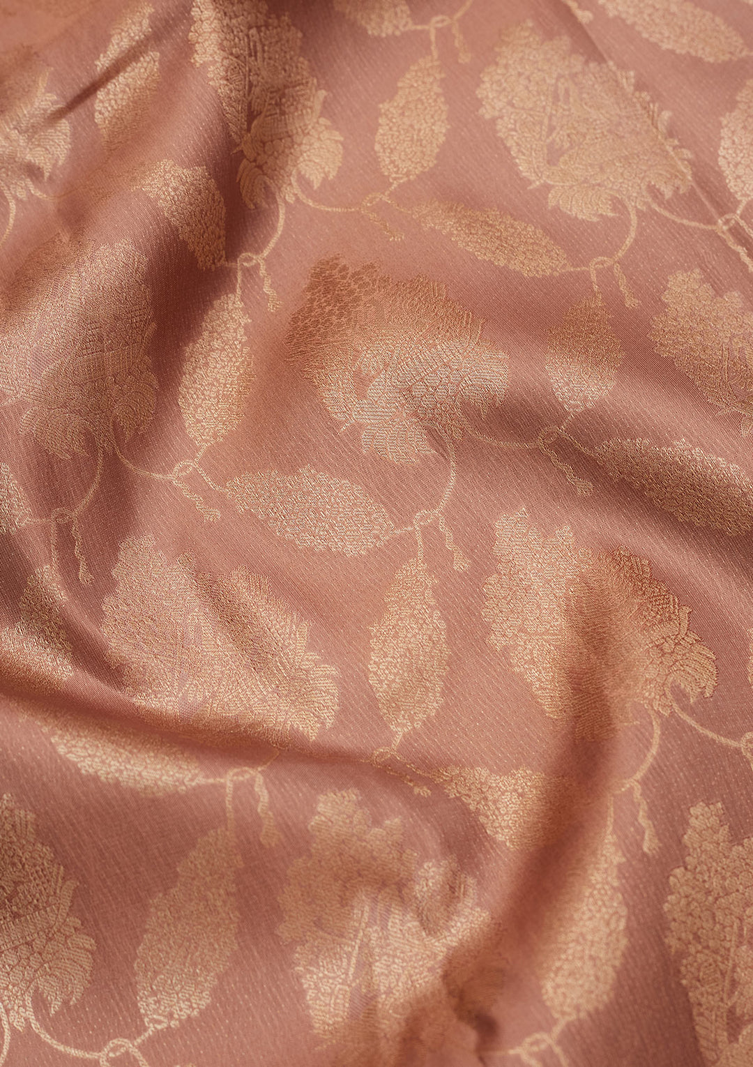 Beige Pure Silk Jaal Zariwork Saree With Matching Blouse Piece
