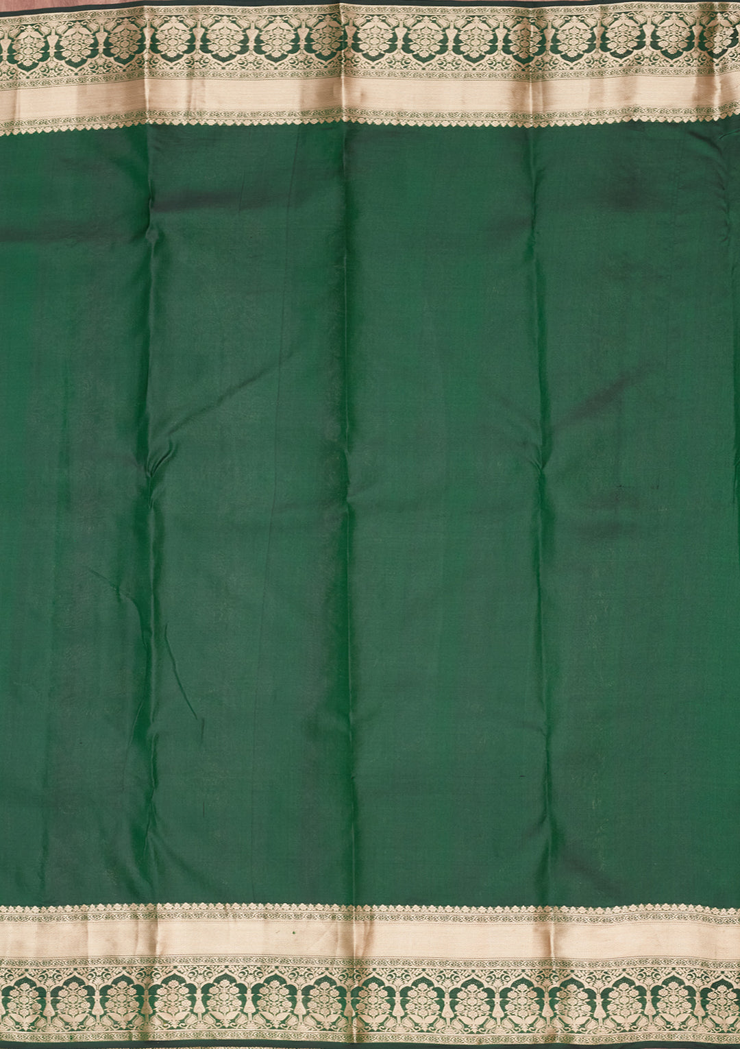 Bottle Green Silk Jaal Saree With Matching Blouse Piece