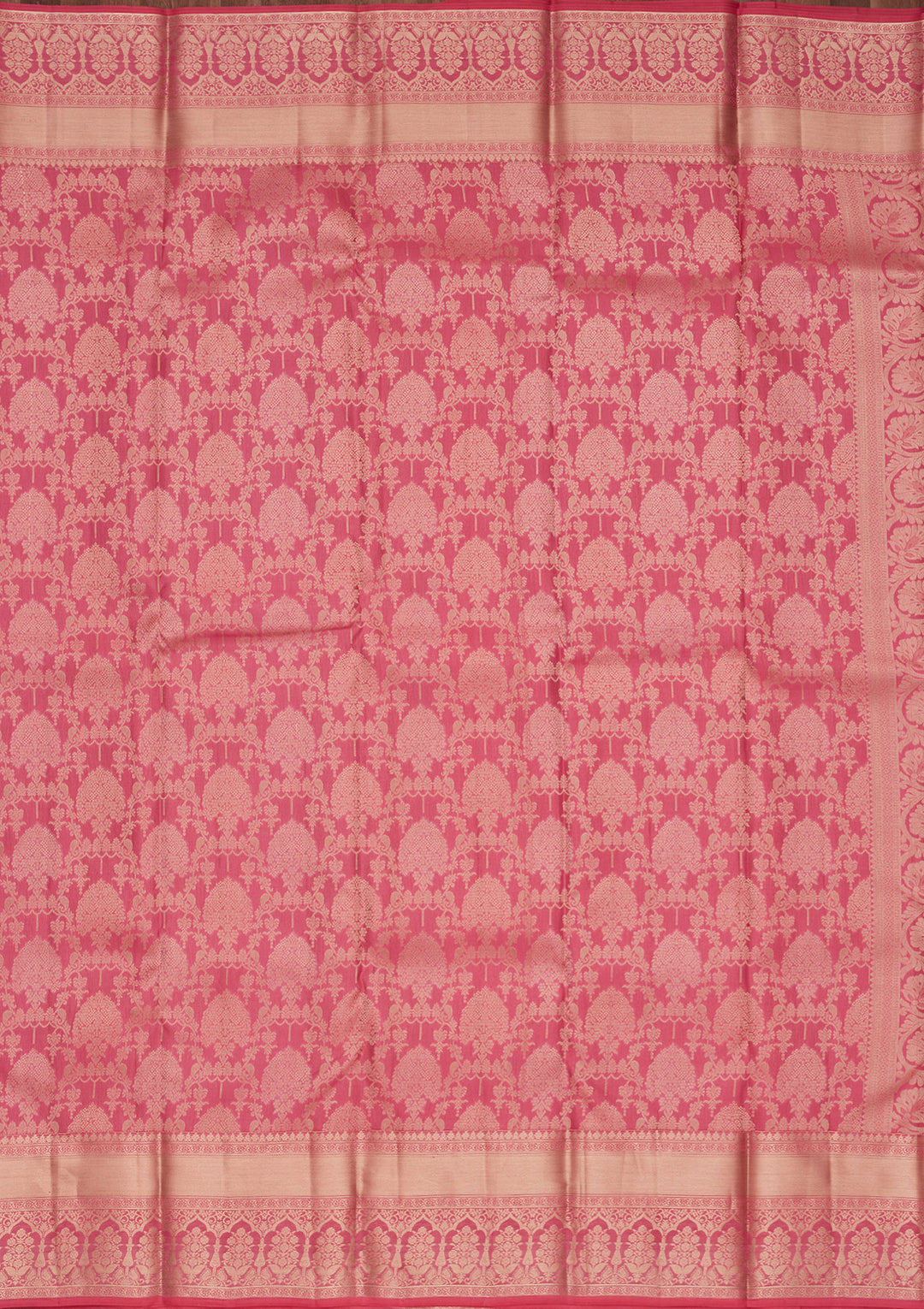 Onion Pink Silk Jaal Saree With Matching Blouse Piece