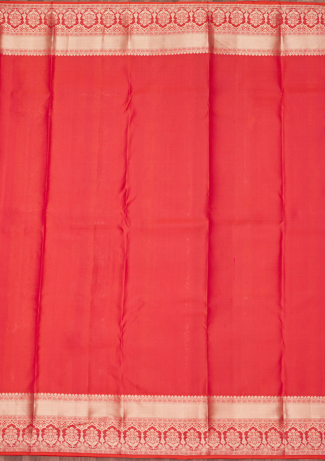Orange Pure Silk Jaal Zariwork Saree With Matching Blouse Piece
