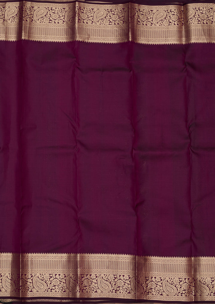 Purple Silk Jaal Silver Zariwork Saree With Matching Blouse Piece
