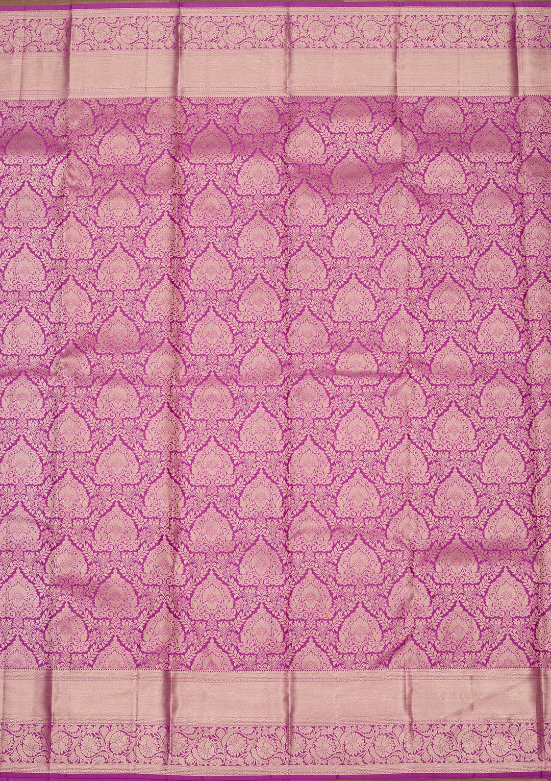Lavender Pure Silk Jaal Gold Zariwork Saree With Matching Blouse Piece