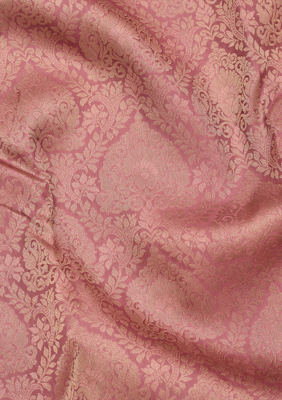 Onion Pink Silk Jaal Saree With Matching Blouse Piece