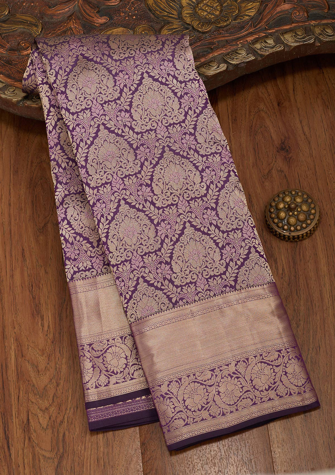 Purple Zariwork Pure Silk Saree