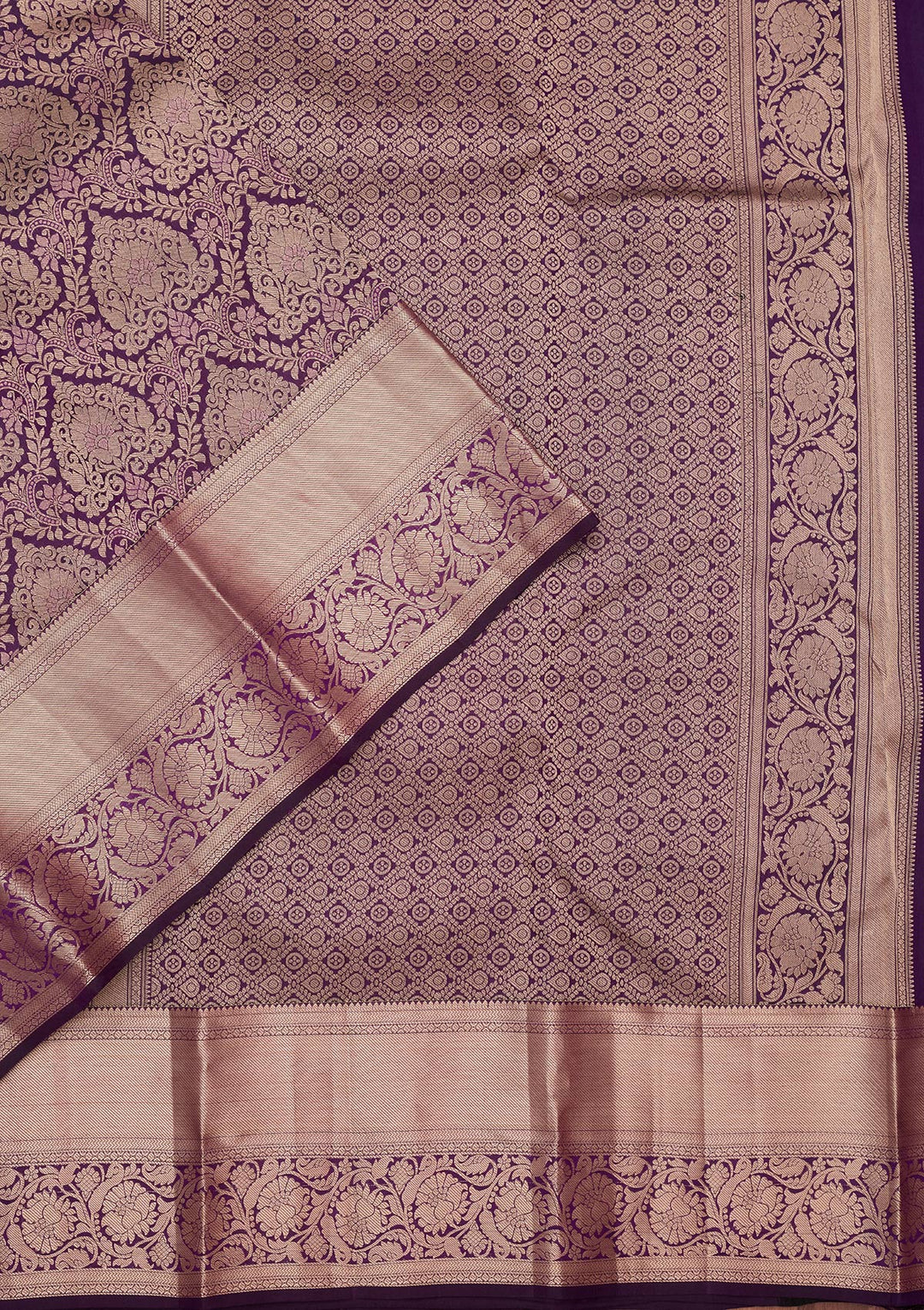 Purple Zariwork Pure Silk Saree