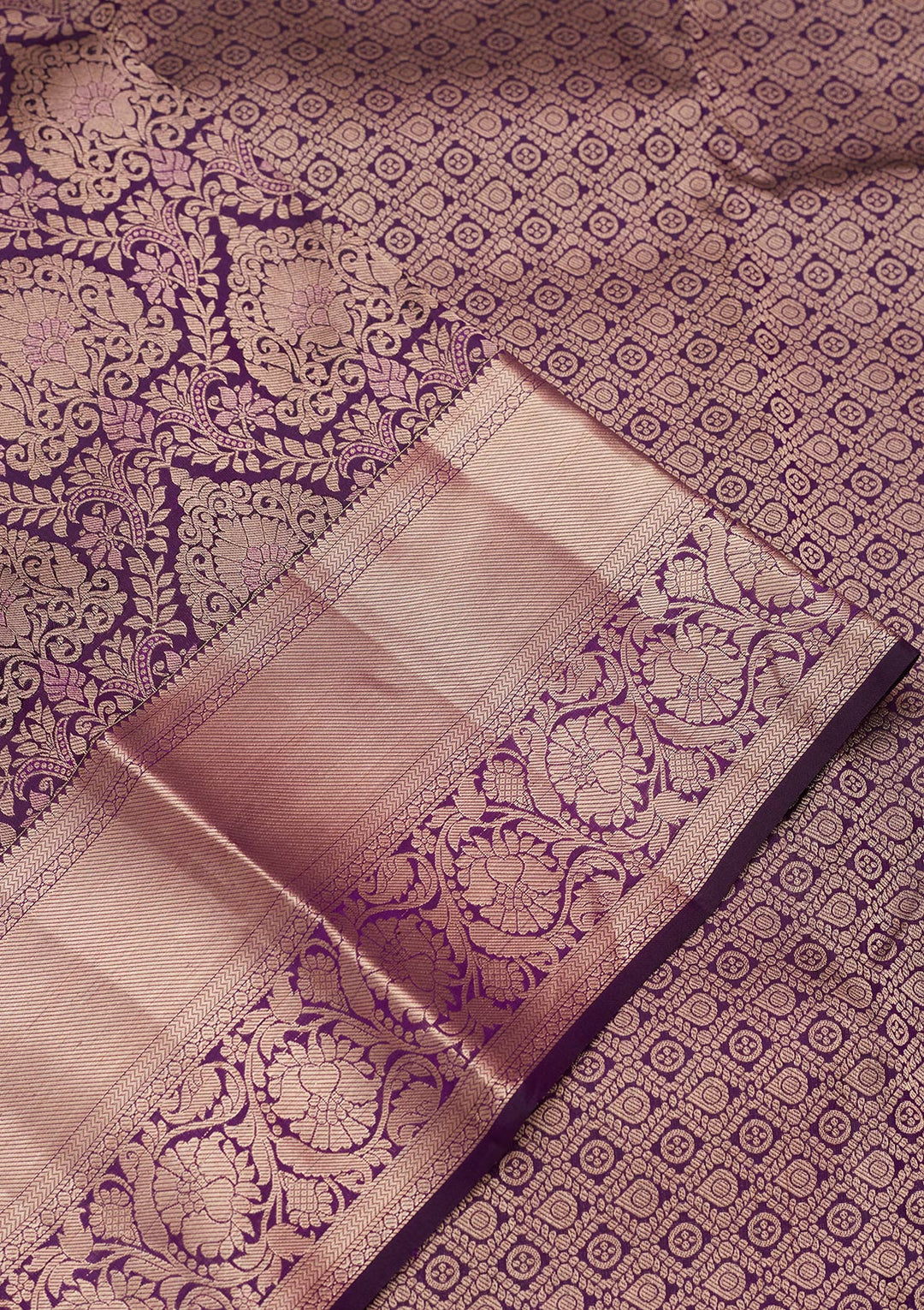 Purple Zariwork Pure Silk Saree