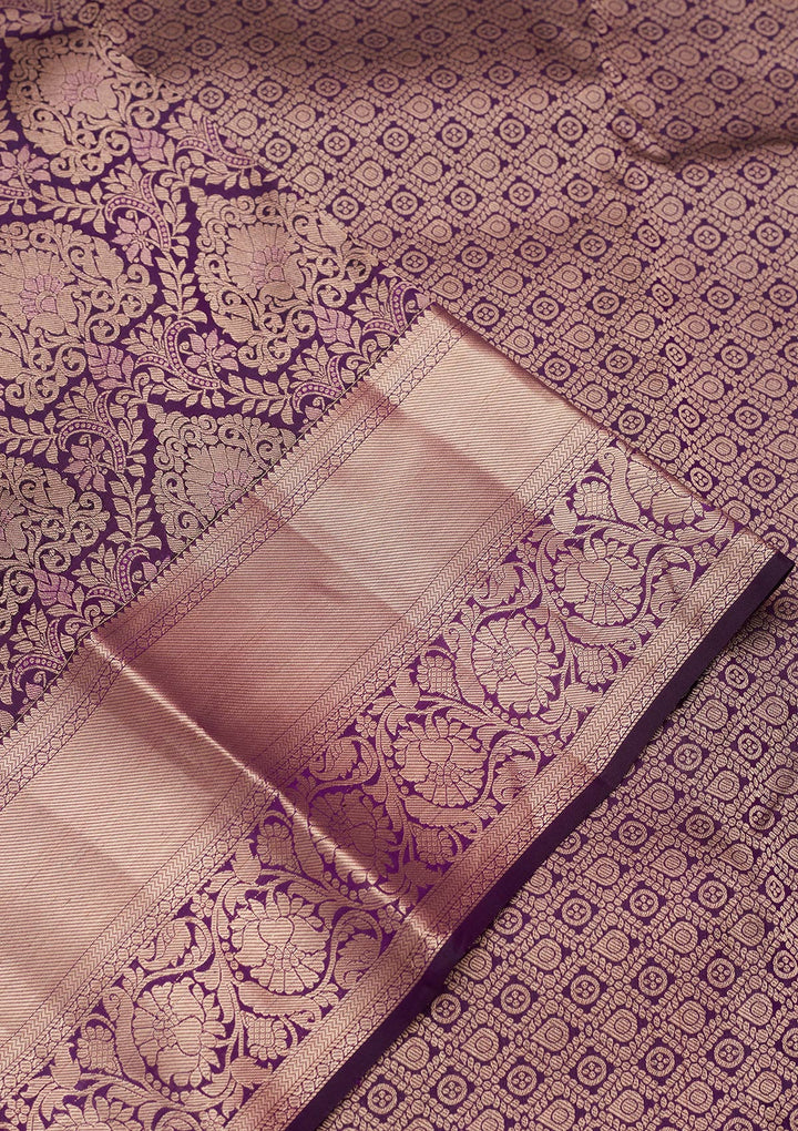 Purple Zariwork Pure Silk Saree