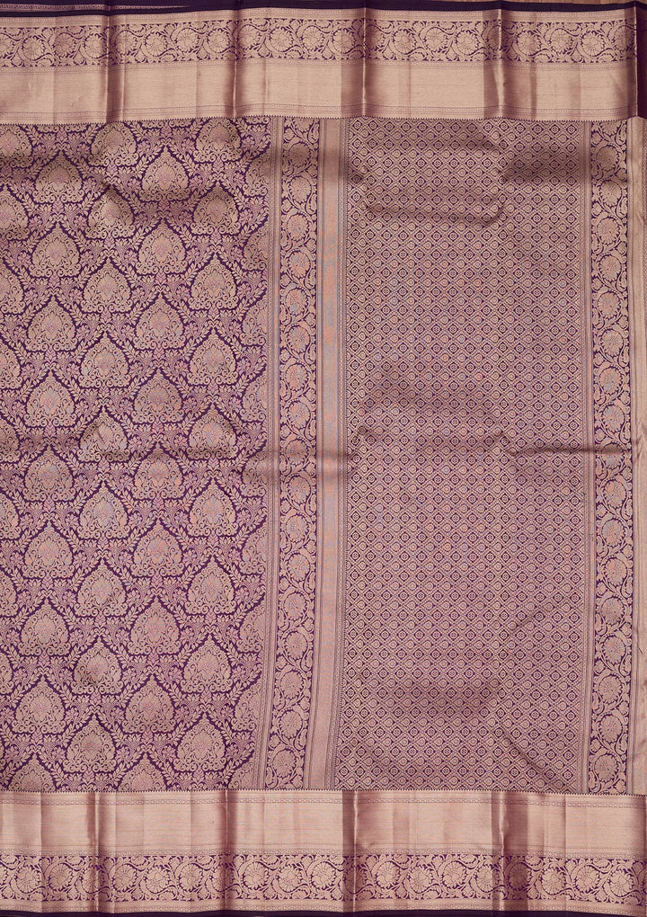 Purple Zariwork Pure Silk Saree