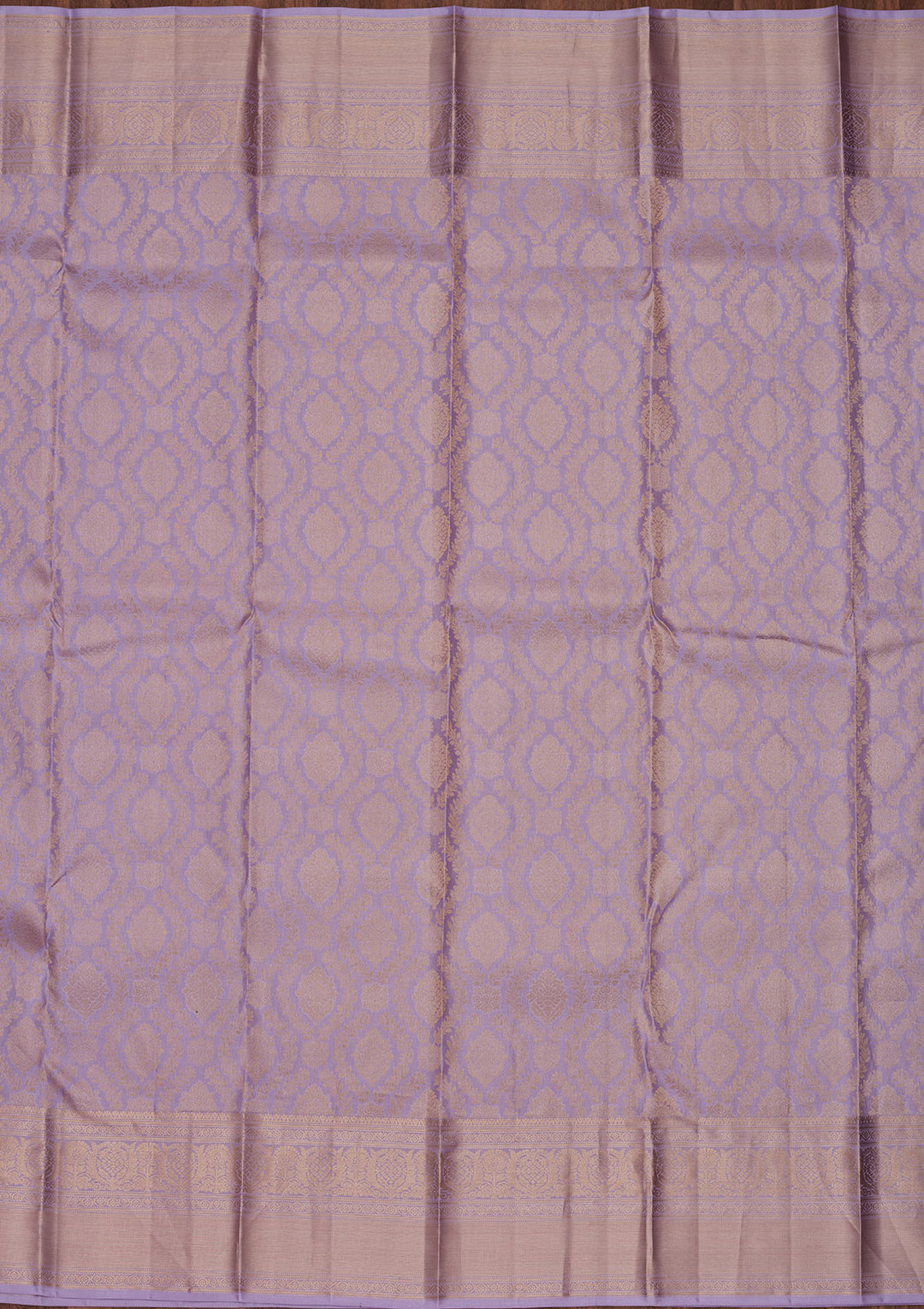 Lavender Silk Jaal Saree With Matching Blouse Piece