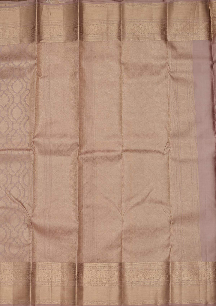 Mauve Silk Jaal Saree With Matching Blouse Piece