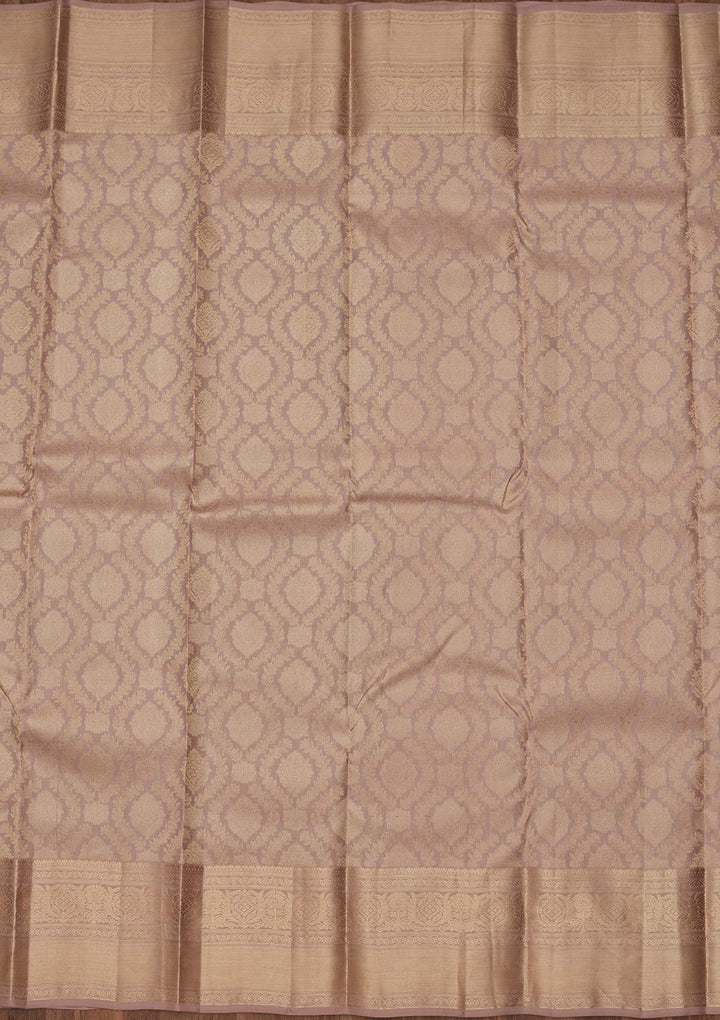 Mauve Silk Jaal Saree With Matching Blouse Piece
