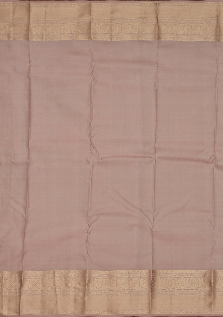 Mauve Silk Jaal Saree With Matching Blouse Piece