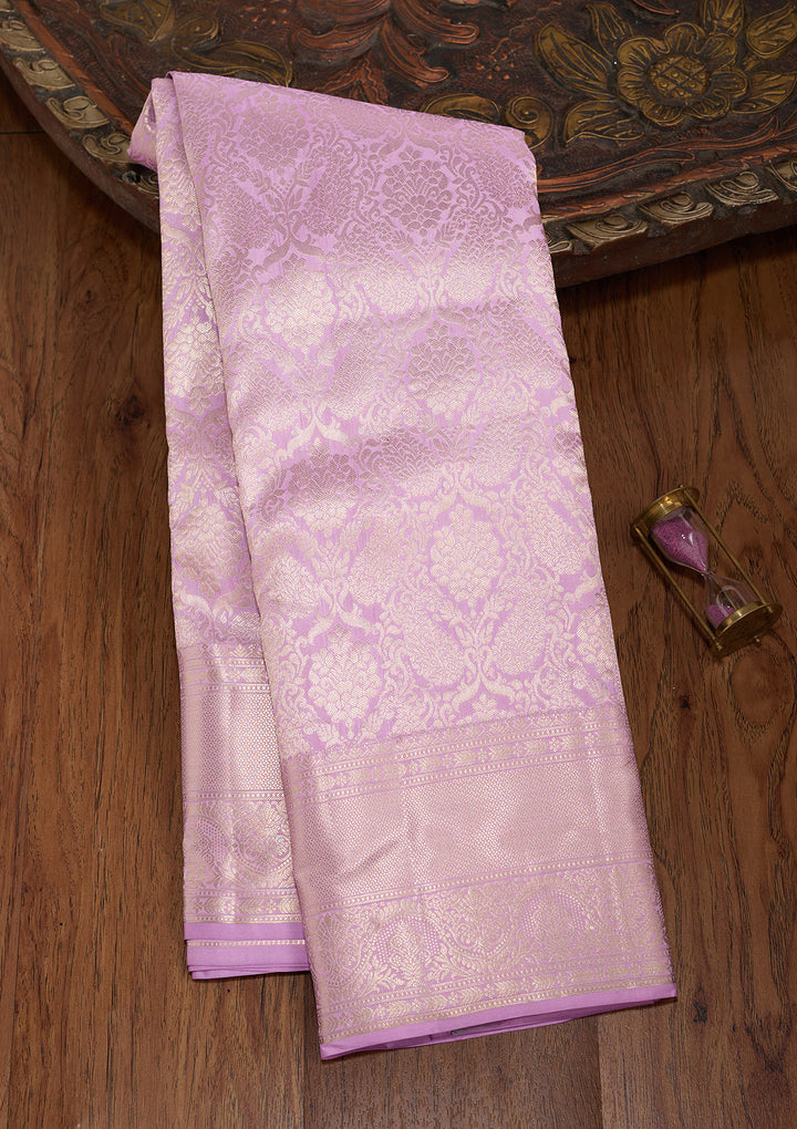 Lavender Zariwork (Silver) Silk Silk_Saree