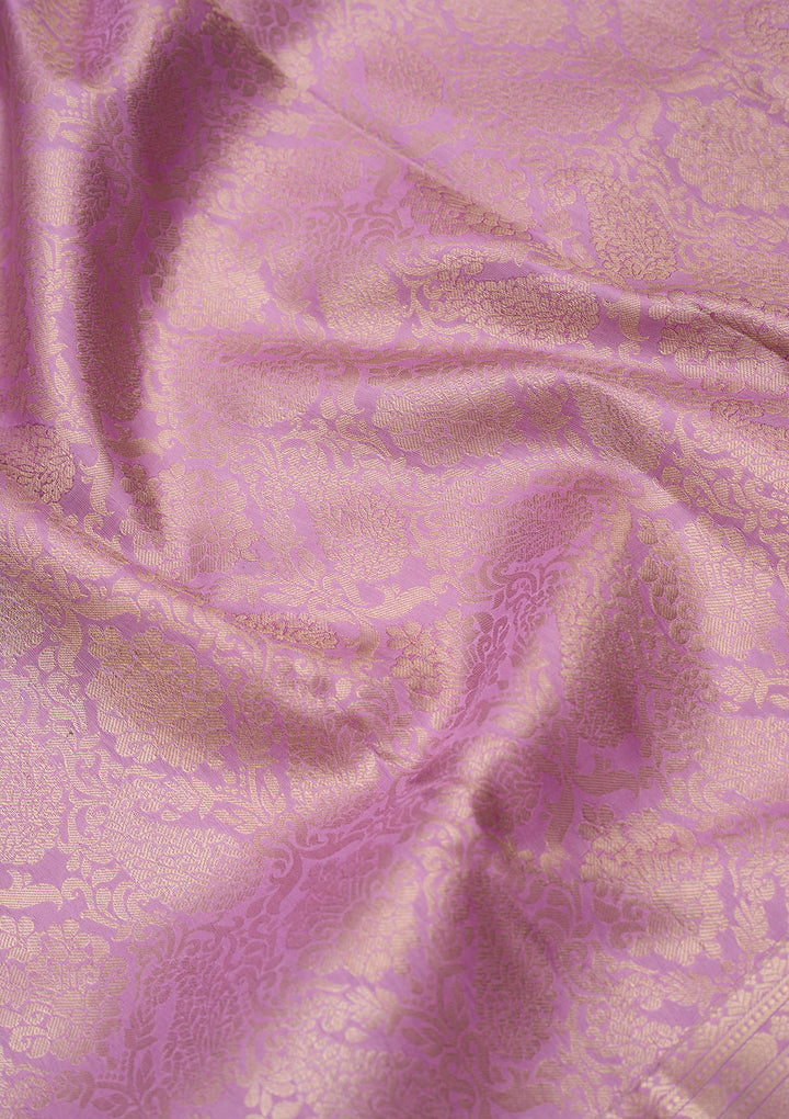 Lavender Zariwork (Silver) Silk Silk_Saree