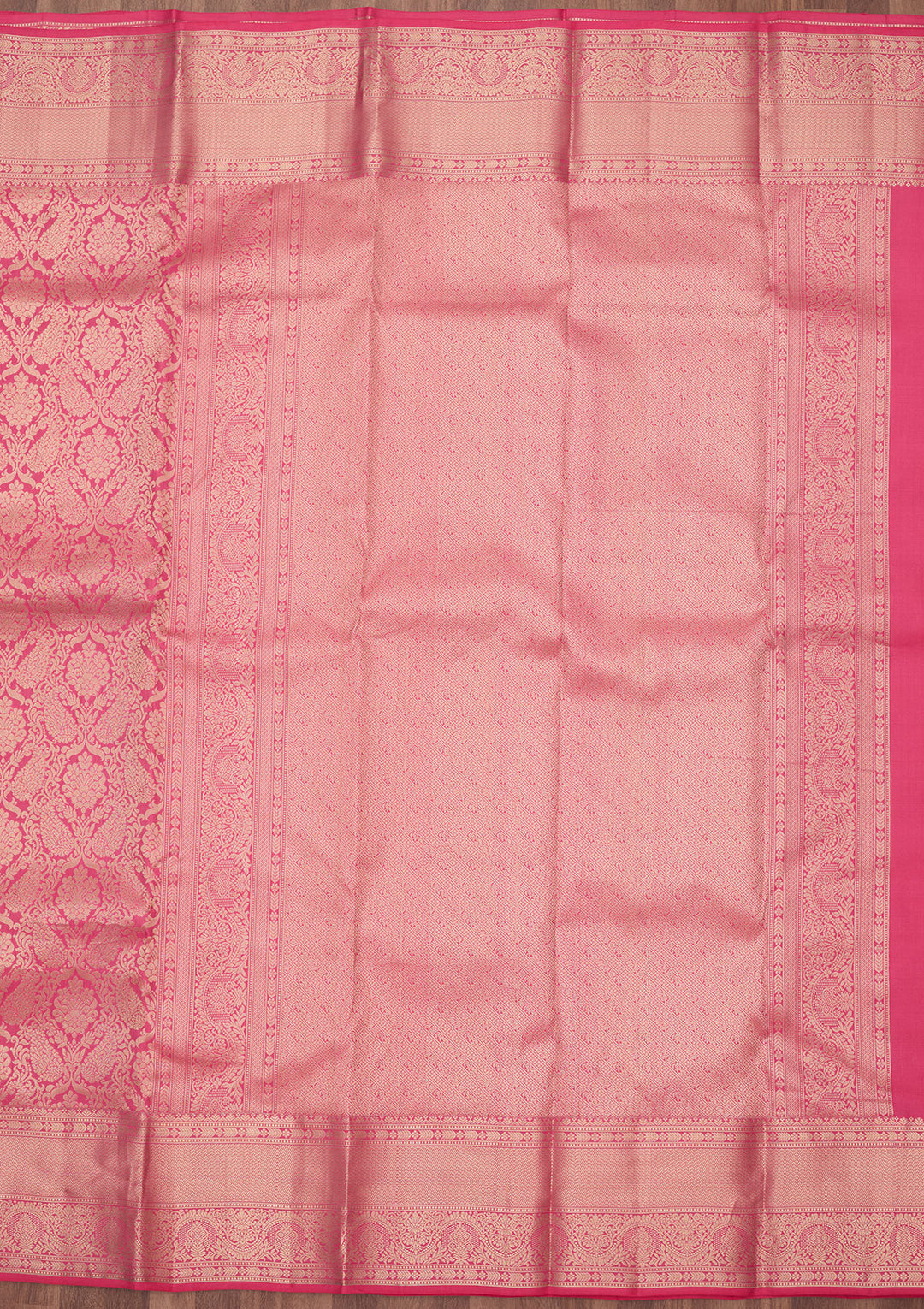 Pink Silk Jaal Silver Zariwork Saree With Matching Blouse Piece