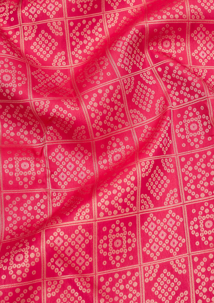 Rani Pink Zariwork Pure Silk Saree