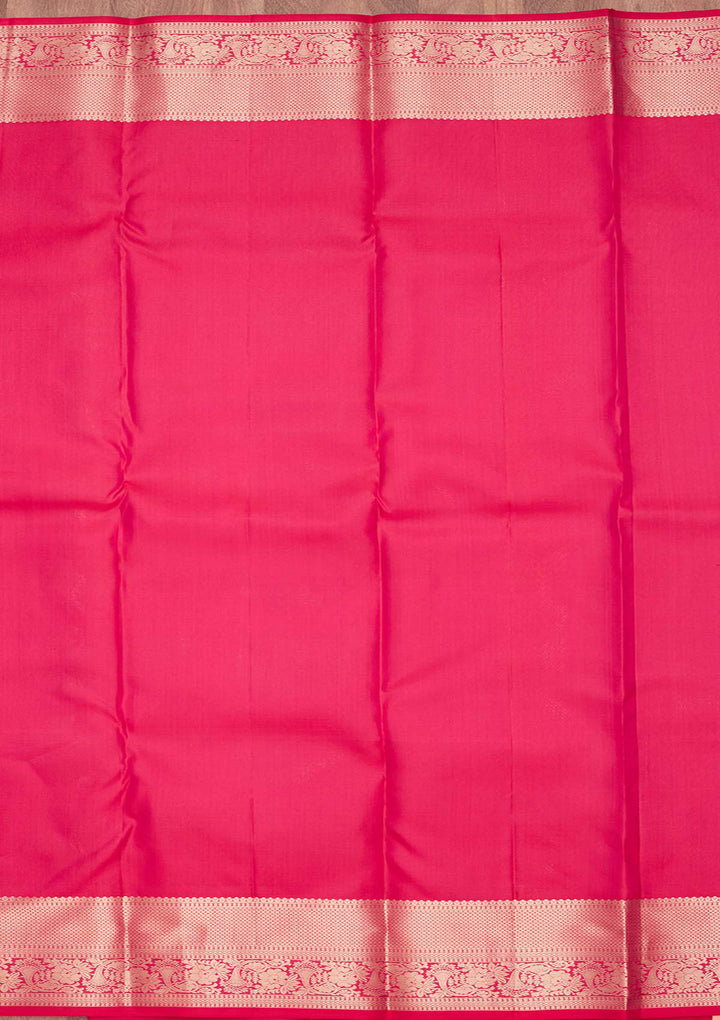 Rani Pink Zariwork Pure Silk Saree