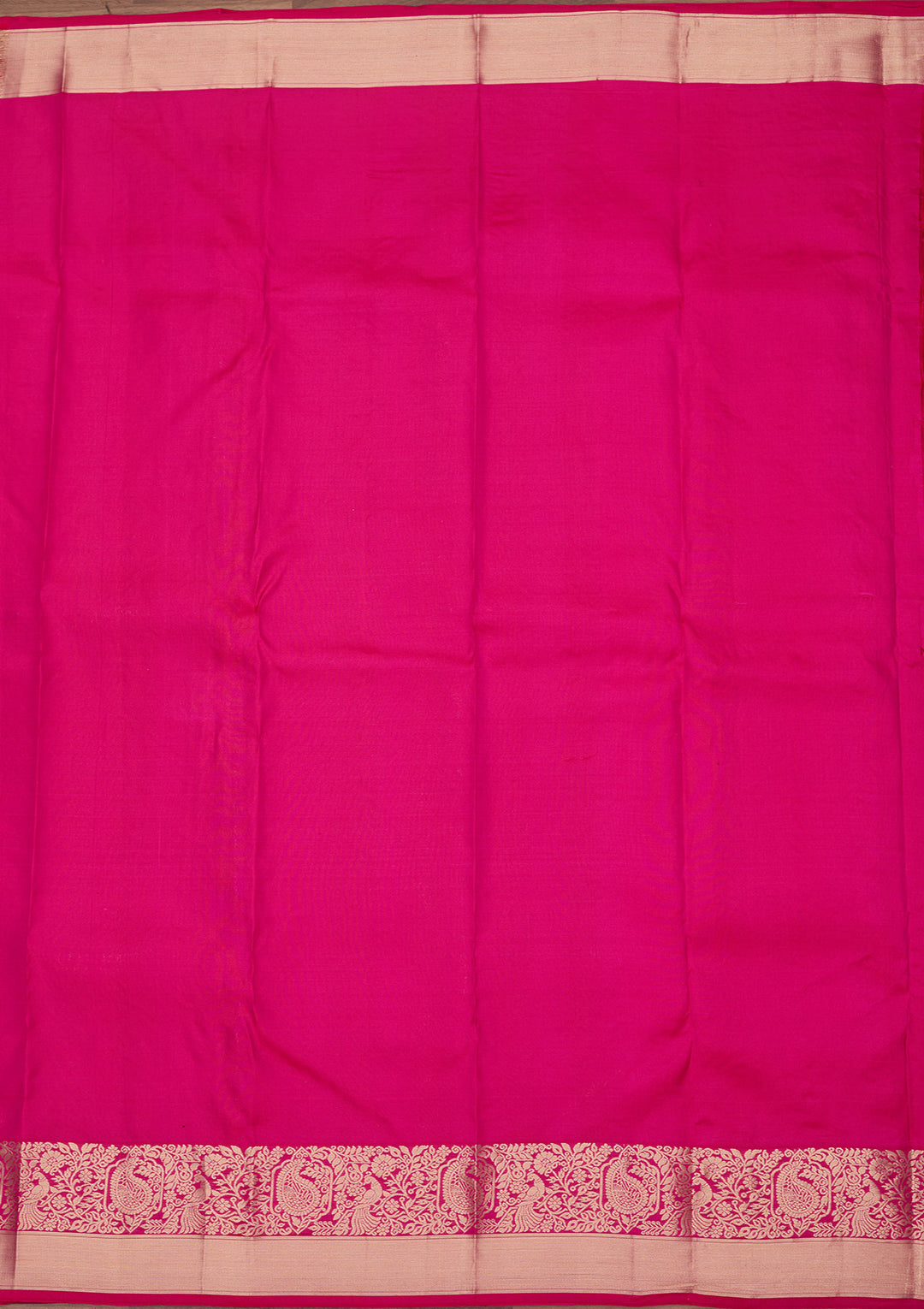 Magenta Pink Zariwork Pure Silk Saree