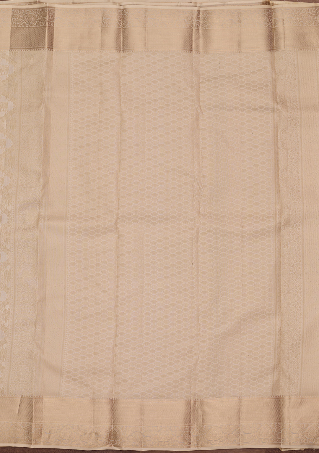 Cream Kanjivaram Pure Silk Saree