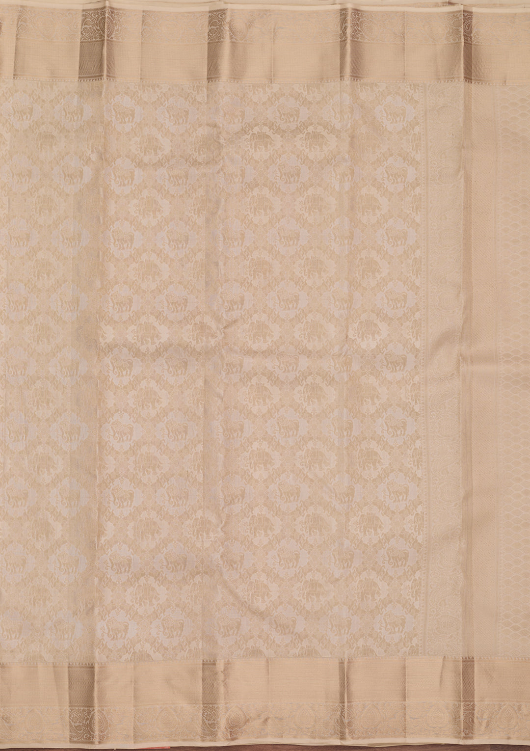 Cream Kanjivaram Pure Silk Saree
