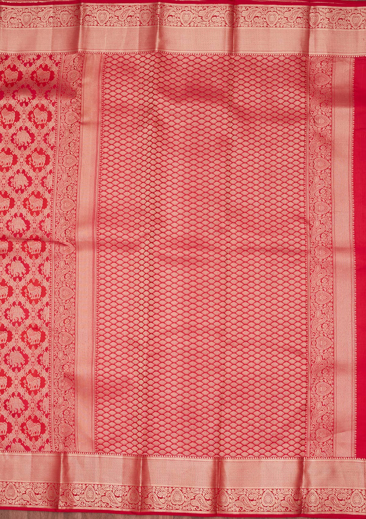 Red Zariwork Pure Silk Saree