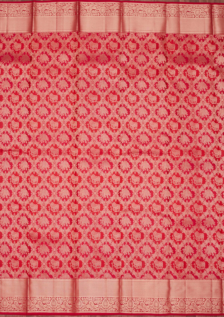 Red Zariwork Pure Silk Saree