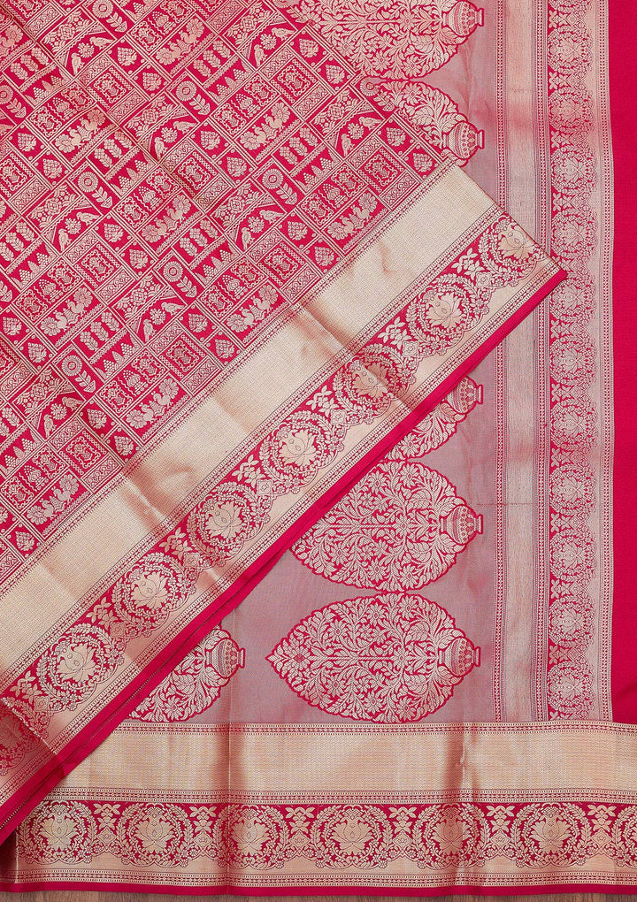 Rani Pink Zariwork (Gold) Pure Silk Silk_Saree