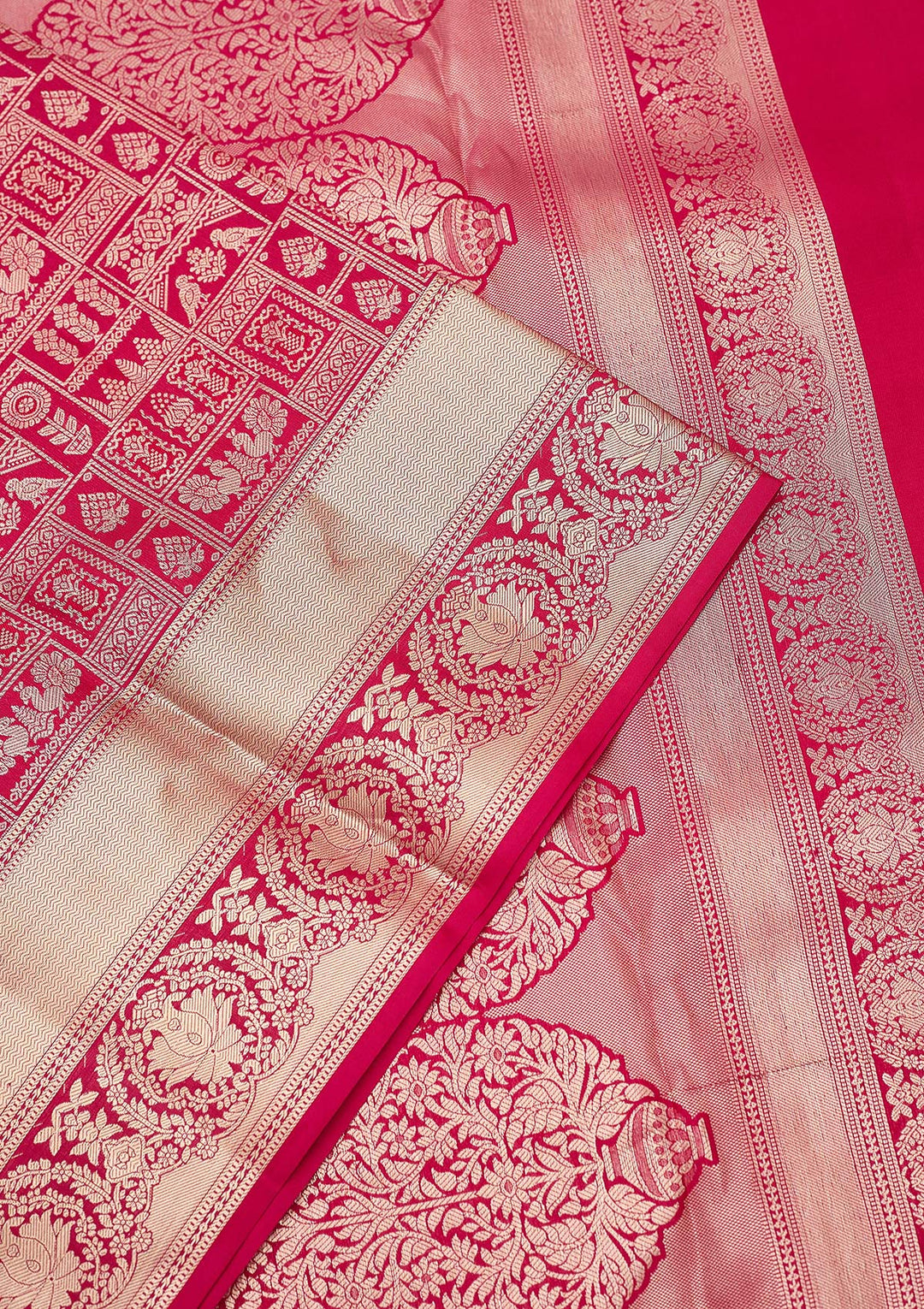 Rani Pink Zariwork (Gold) Pure Silk Silk_Saree