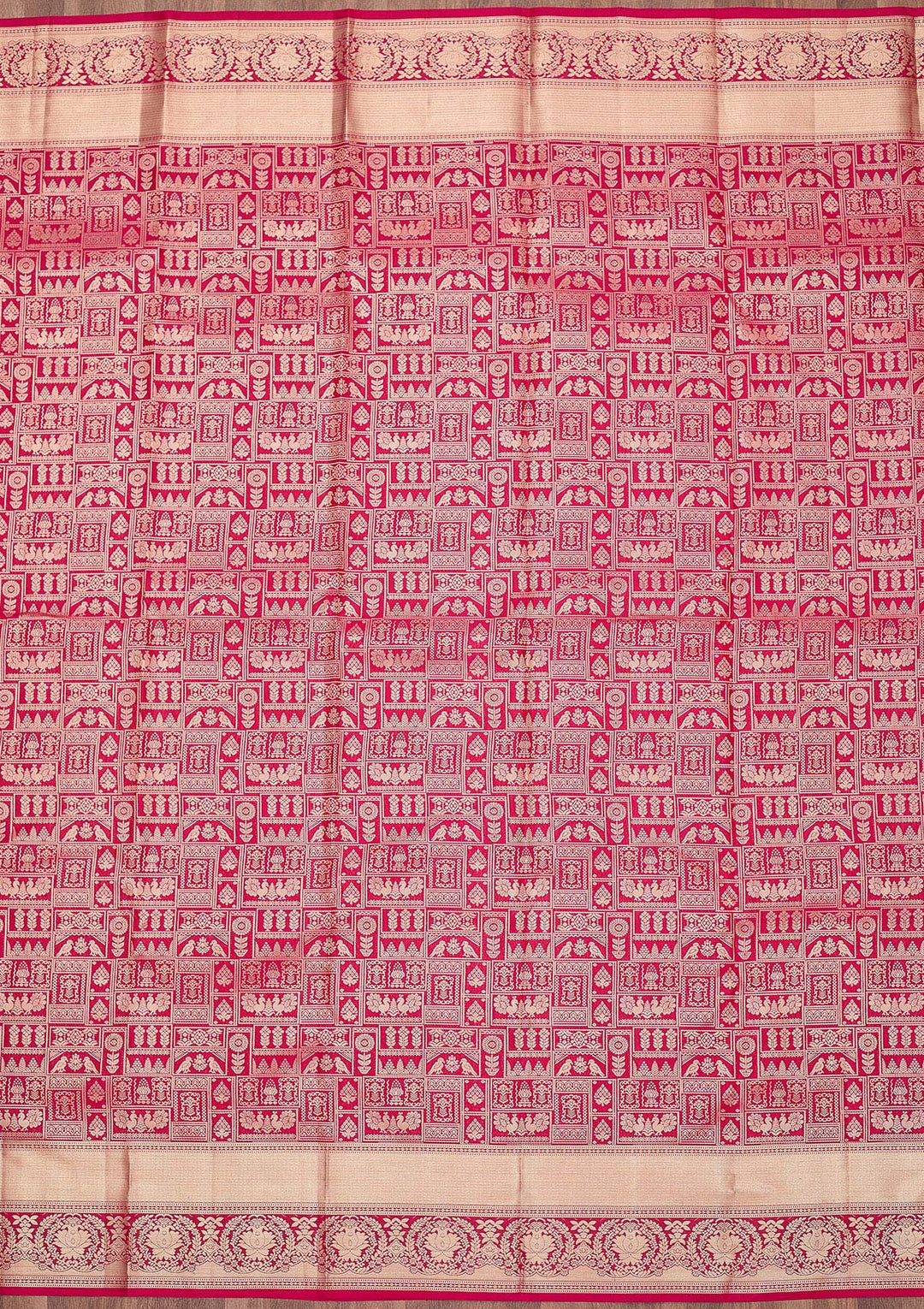 Rani Pink Zariwork (Gold) Pure Silk Silk_Saree
