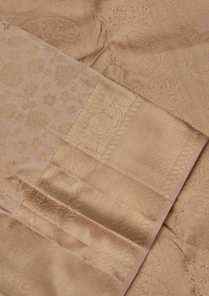 Mauve Silk Jaal Saree With Matching Blouse Piece