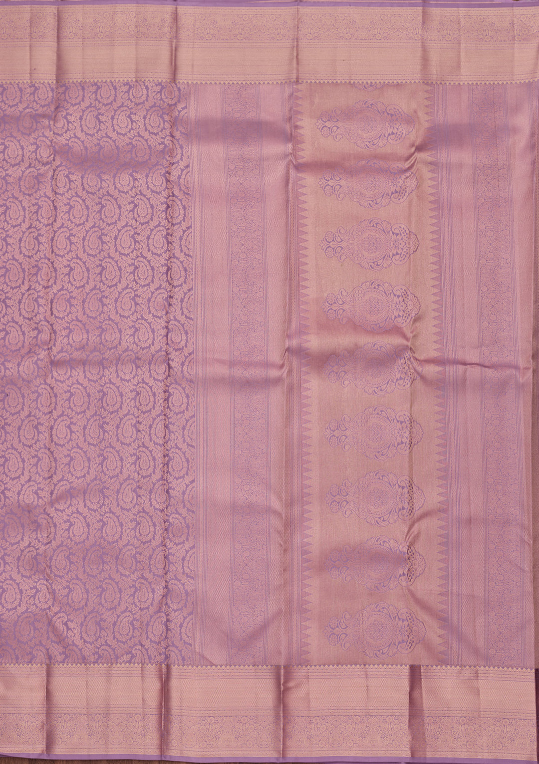 Lavender Silk Jaal Saree With Matching Blouse Piece