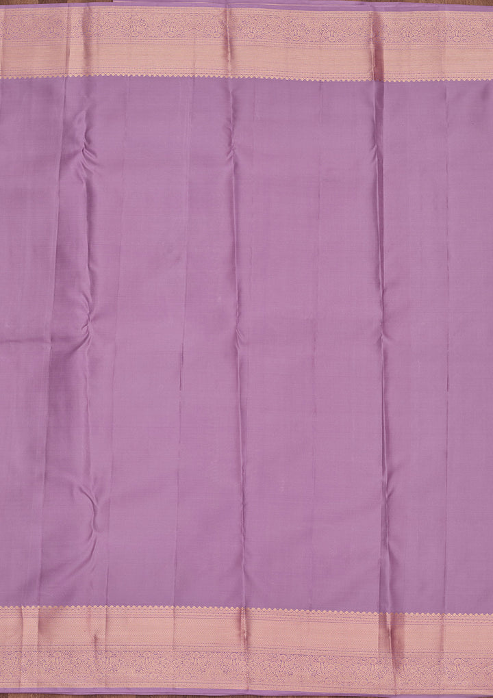 Lavender Silk Jaal Saree With Matching Blouse Piece